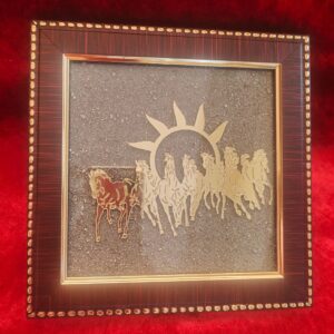 7 Horses Pyrite Frame with Rising Sun